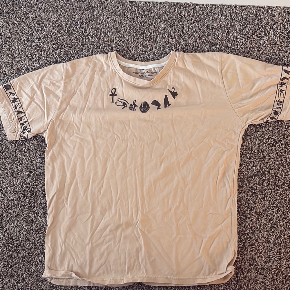Beige Graphic Short Sleeve Tee